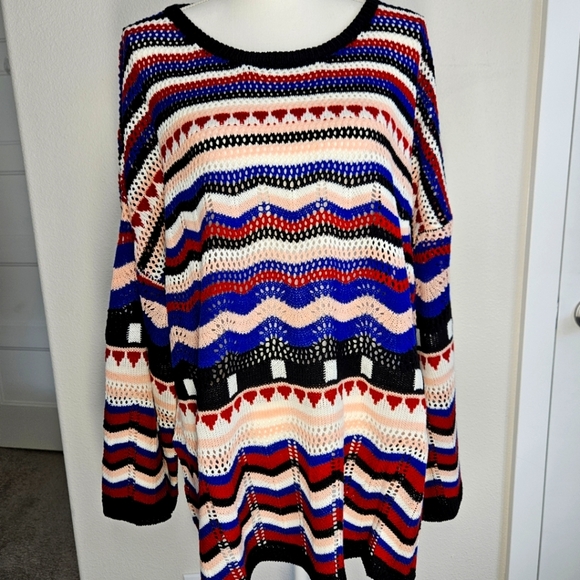 NWT!!! Bloomchic Multicolor Striped Women's Sweater Size 22-26 - Picture 4 of 5